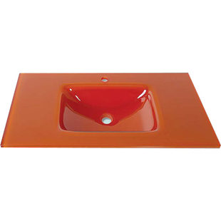Gloria Glass Form Orange Νιπτήρας 91x46 Κρυστάλλινος Επικαθήμενος Πορτοκαλί Γυάλινος 32-9006