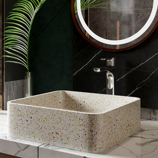 Karag Concrete Ira Fruitcake Νιπτήρας 39x39 Επιτραπέζιος