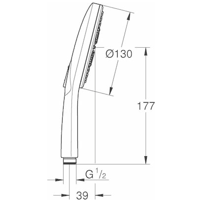 Grohe 26574GN0 Brushed Cool Sunrise Ντους Χειρός 3 Σπρέι Rainshower SmartActive 130