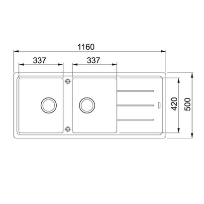 Franke Basis BFG 621 Onyx Νεροχύτης 116x50 114.0284.107