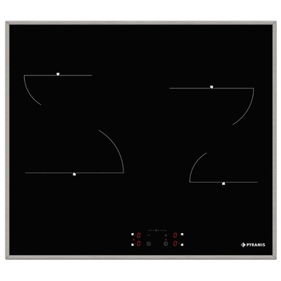 Pyramis PHC61410IFB Κεραμική Εστία Αυτόνομη Inox με Λειτουργία Κλειδώματος 58x51εκ. 174020040