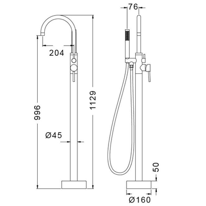 Karag Μπαταρία Λουτρού Δαπέδου Χρυσή Artemis ORO S12323