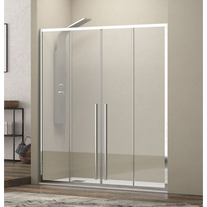 Karag Elysium 600 Χρωμέ 170x200 Cm Καμπίνα Ντουζιέρας Συρόμενη ΔΙΑΦΑΝΗ