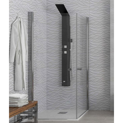 Karag S/1 Inox 80x80x200 Cm Καμπίνα Ντουζιέρας Τετράγωνη Ανοιγόμενη