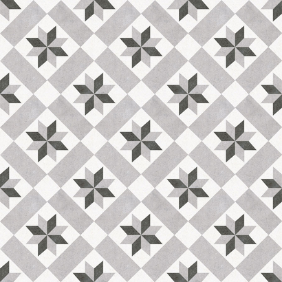 Vintage Star Grey 25x25 Porcellanato Δαπέδου & Τοίχου Ρετρό