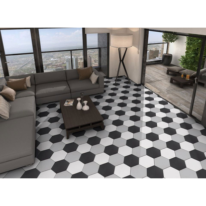 Basic White Hex 22x25 Porcellanato Εξάγωνο Λευκό