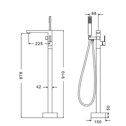 Karag SF2881201 Cromo Επιδαπέδια Μπαταρία Λουτρού