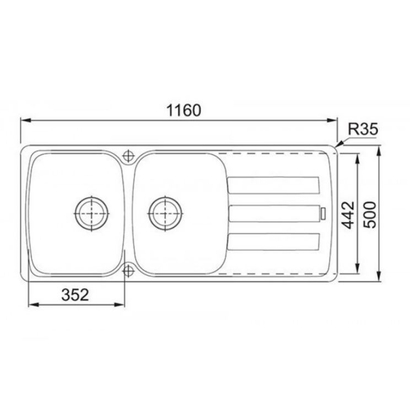 Franke Antea AZG 621 Oyster 116x50 Νεροχύτης 114.0520.545