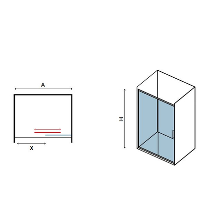 Karag LEA 400 Oro 100x200 Cm Καμπίνα Ντουζιέρας Συρόμενη Χρυσή