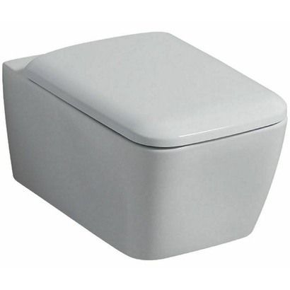 Geberit Λεκάνη Κρεμαστή Icon Square Rimfree 54cm Με Κάλυμμα Soft Close Wrapover