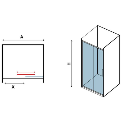 Karag Santorini 400 Oro 120x200 Cm Πόρτα Ντουζιέρας Συρόμενη Προφίλ Χρυσό ΔΙΑΦΑΝΗ