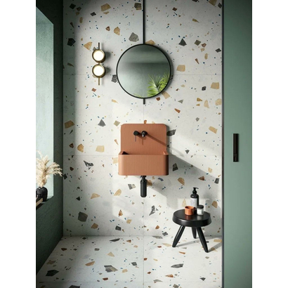 Terrazo White 60x120 Rettificato Porcellanato Ματ Δαπέδου - Τοίχου Karag