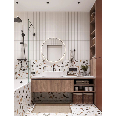 Terrazo White 60x120 Rettificato Porcellanato Ματ Δαπέδου - Τοίχου Karag