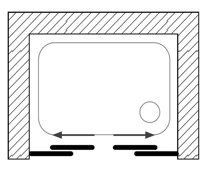 Καμπίνα Ντουζιέρας Συρόμενη 184-187x190 Cm Aquarelle Clever 80