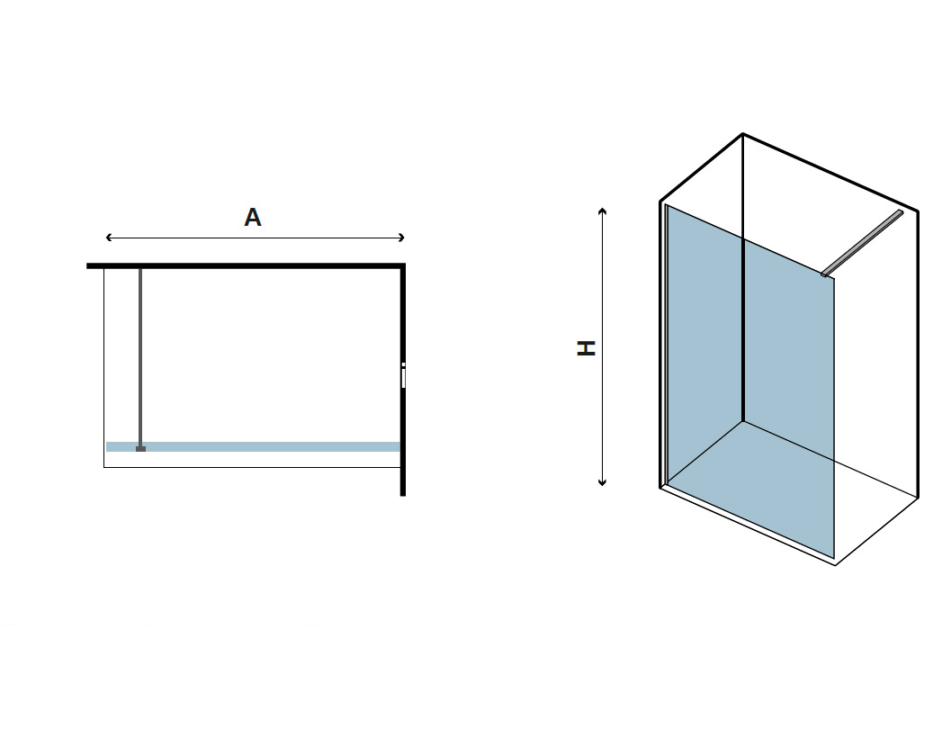 Karag Walkin 1 Χρωμέ 140x200 Cm Σταθερό Κρύσταλλο Ντουζιέρας ΔΙΑΦΑΝΟ