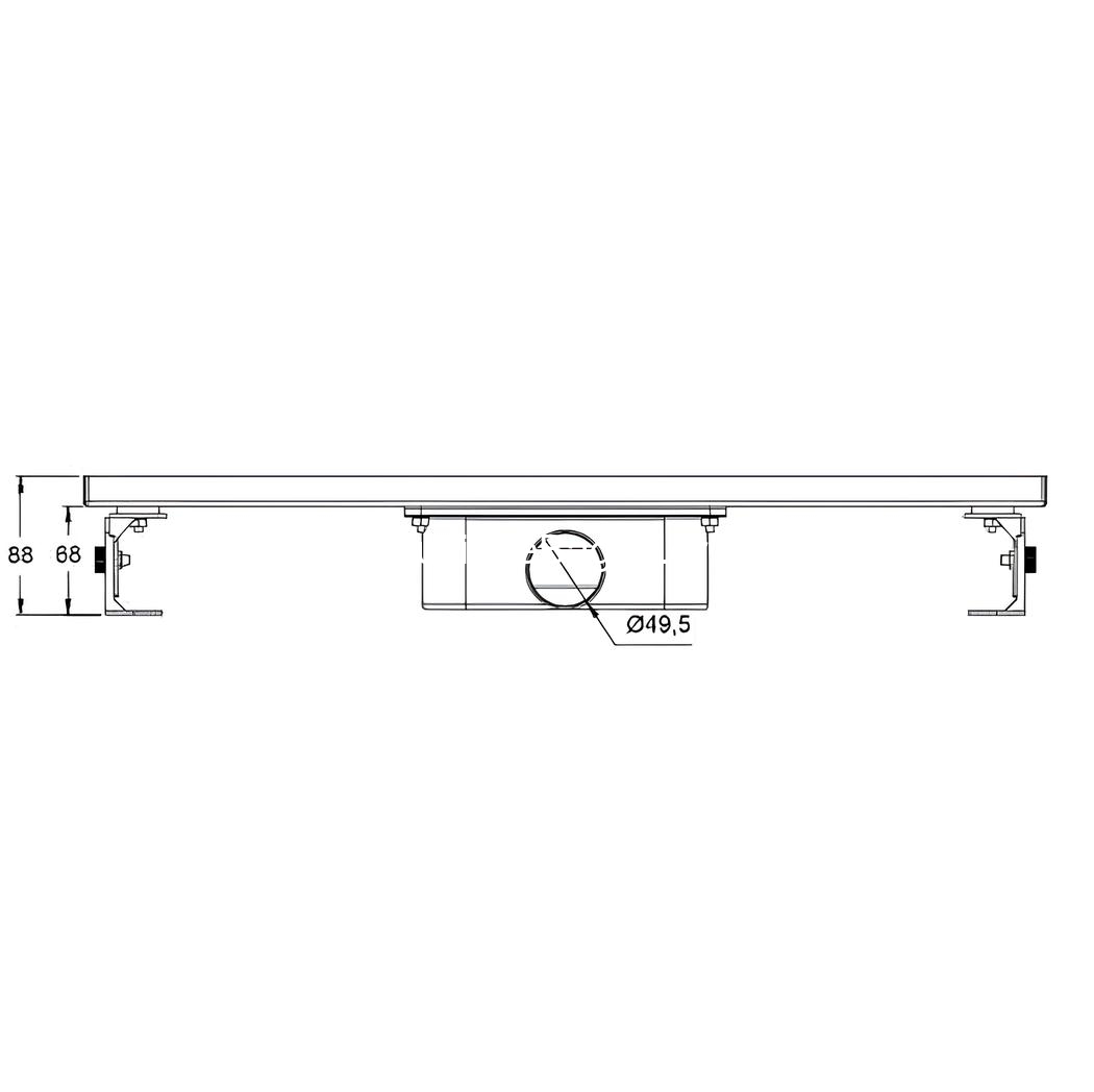 MaxiFlow Scala Brushed Gold Ματ 50 cm Κανάλι Ντουζιέρας Δαπέδου Χρυσό br401450/BG