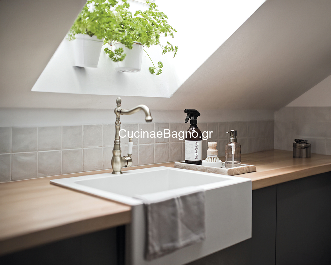 LAVEO Evora Antique Brass Μπαταρία Κουζίνας BAE 565D