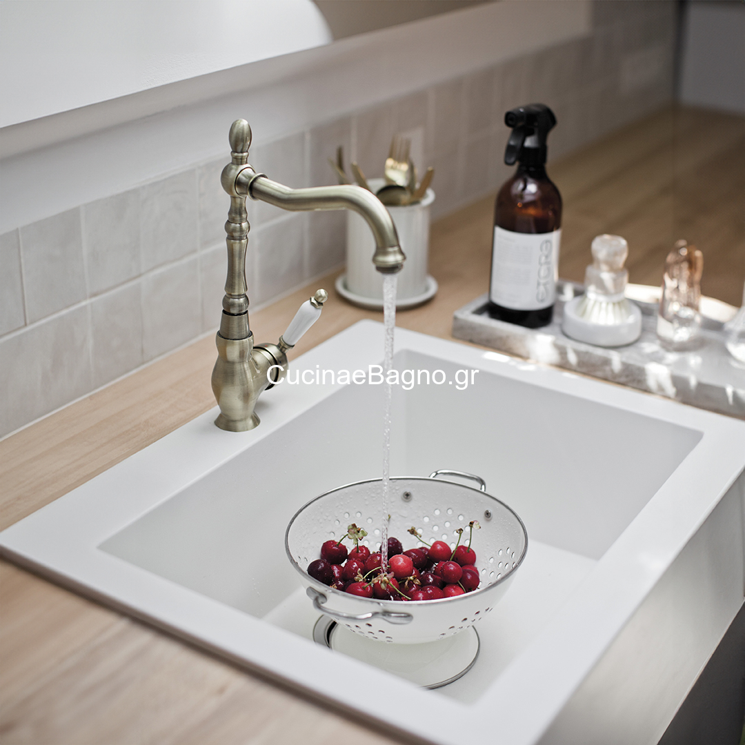 LAVEO Evora Antique Brass Μπαταρία Κουζίνας BAE 565D