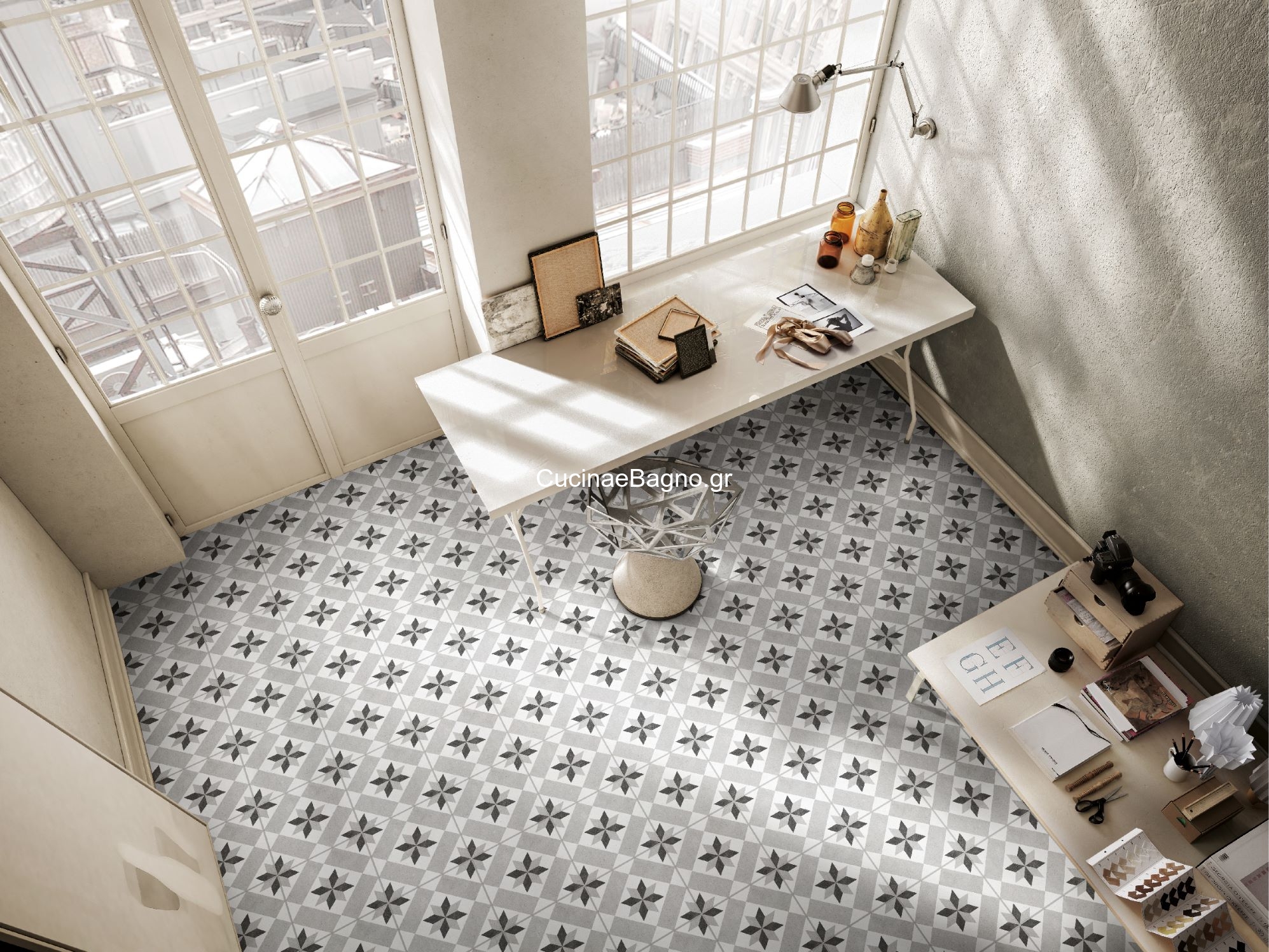 Vintage Star Grey 25x25 Porcellanato Δαπέδου & Τοίχου Ρετρό