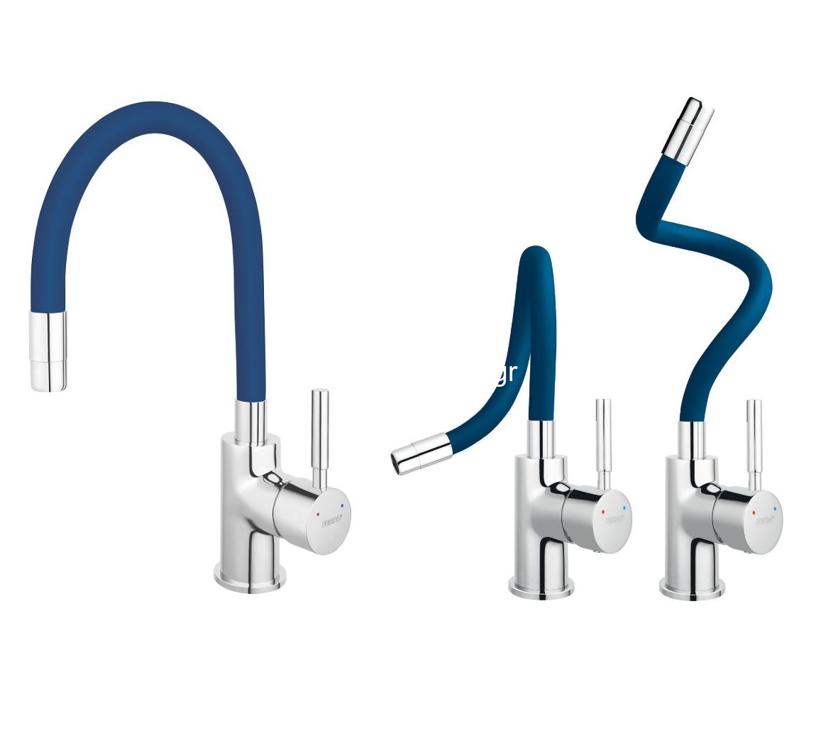 Ferro ZUMBA BZA4W Μπαταρία Κουζίνας Με Εύκαμπτο Σπιράλ Λευκό