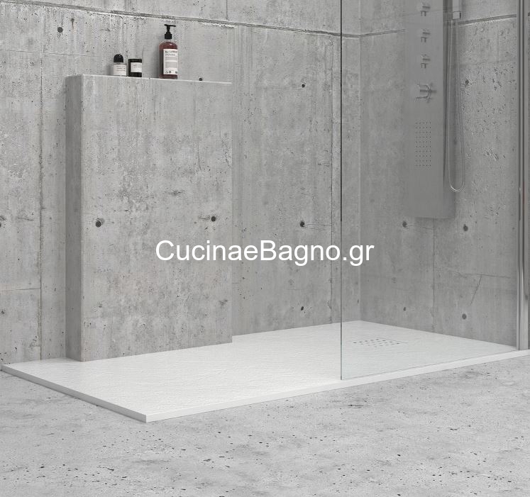 KARAG Classic Bianco 80x180 Ντουζιέρα Ορθογώνια Πέτρινη Λευκή