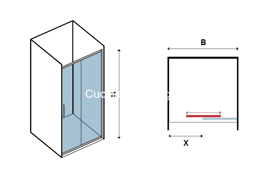 Karag Inox 400 160x190 Cm Καμπίνα Ντουζιέρας Συρόμενη
