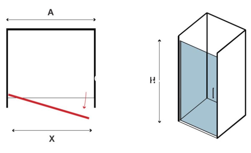 Karag S-28 ALTO PORTA 95x200 Πόρτα Καμπίνας Διάφανη Προφίλ Χρωμέ