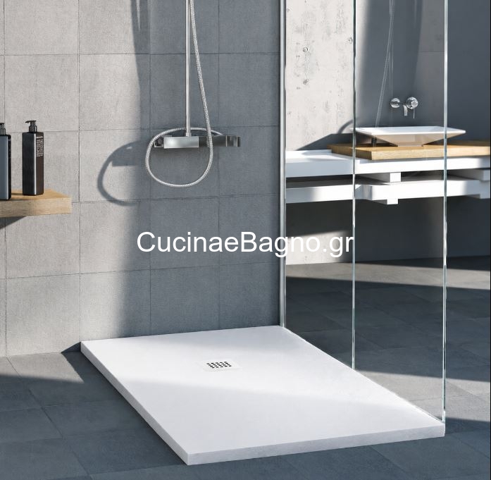 Sanitec A-413 Flat Stone Karisto 80x90 Ντουζιέρα Πέτρινη