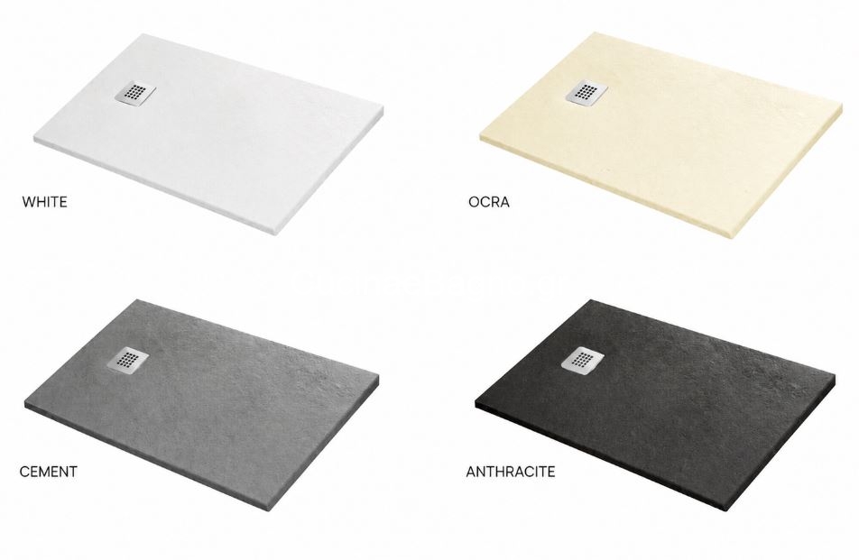 Sanitec A-410 Flat Stone Karisto 90x110 Ντουζιέρα Πέτρινη
