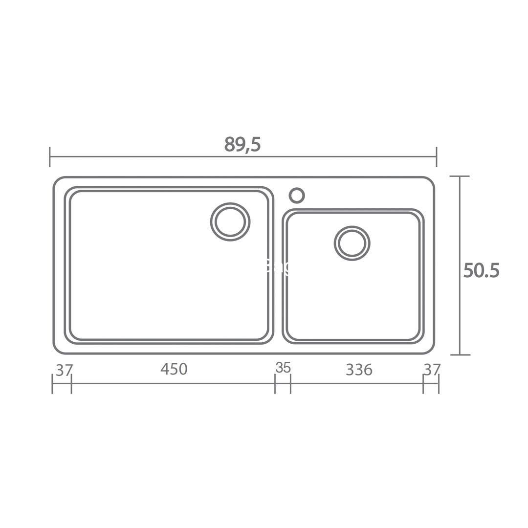 Sanitec Classic 317 Metallic Space 90x50 Νεροχύτης Συνθετικός Γρανίτης