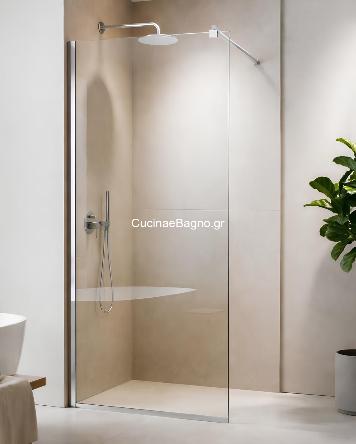 Tema Walk-In Slim Profil 50x195cm Κρύσταλλο Σταθερό Διάφανο 8mm