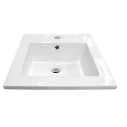 Slim 9048 Νιπτήρας 42x42 Πορσελανης Επικαθήμενος