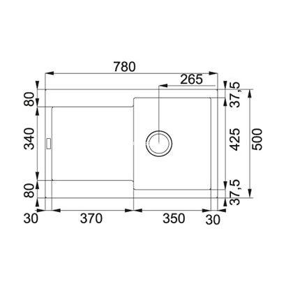 Franke Maris MRG 611 Onyx 78x50 Νεροχύτης 114.0169.362
