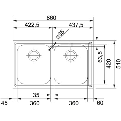 Franke Neptune NEX 620 Νεροχύτης Inox 86x51 101.0191.484