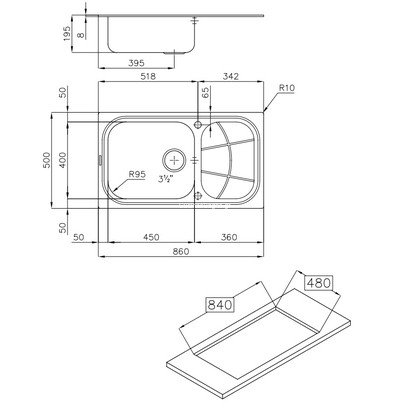 Foster Big Bowl Inox 86x50 Νεροχύτης Ανοξείδωτος 1561001-1561002
