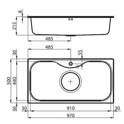 Foster Uragano Inox 97x50 Νεροχύτης Μεγάλη Γούρνα 1555000