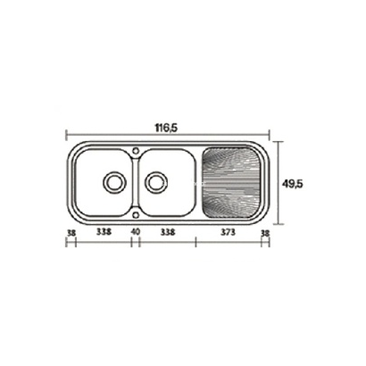 Sanitec 300 Νεροχύτης 117x50 Διαστάσεις