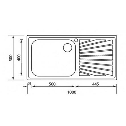 Sanitec 11446 Cometa 100x50 Inox Νεροχύτης
