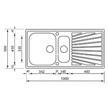 Sanitec 11455/11465 Cometa 100x50 Inox Νεροχύτης