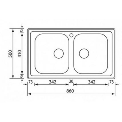 Sanitec 11424/11494 Cometa 86x50 Inox Νεροχύτης