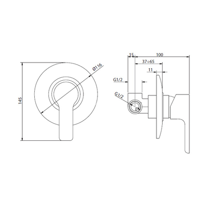 TEOREMA GOODLIFE Μείκτης εντοιχισμού Χρωμέ 186000