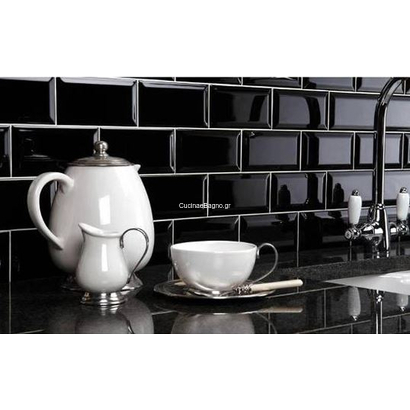 Metro Negro 10x20 Μαύρο Τουβλάκι Τοίχου Γυαλιστερό Α' ποιότητας