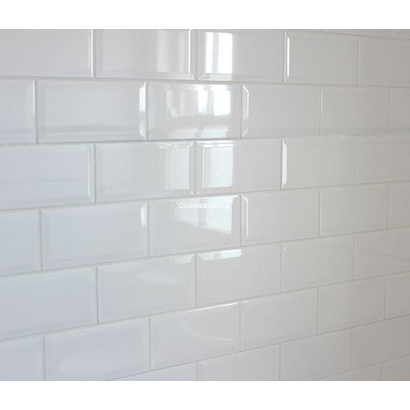 Metro White 10x20 Λευκό Τουβλάκι Τοίχου Γυαλιστερό Α' ποιότητας