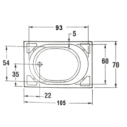 Sanitec Gloria 105x70 Μπανιέρα Ακρυλική 524
