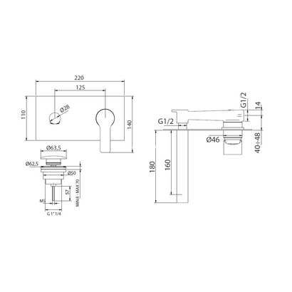 Teorema Goodlife Μπαταρία Νιπτήρα Εντοιχισμού 186314
