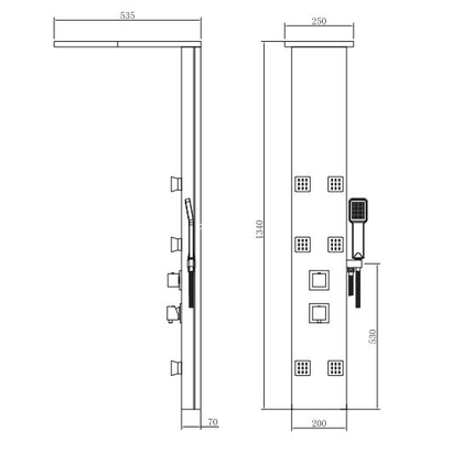 Karag THALIA P5046 Στήλη Υδρομασάζ ABS