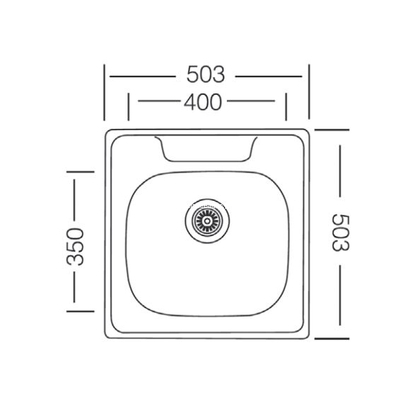 Kl 50x50 Inox Νεροχύτης Ανοξείδωτος Λείος 1155200