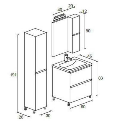 ProBagno 911 60x46 Έπιπλο Μπάνιου Δαπέδου
