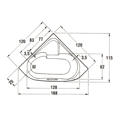 Sanitec 120x120 Sabrina Μπανιέρα Υδρομασάζ 502