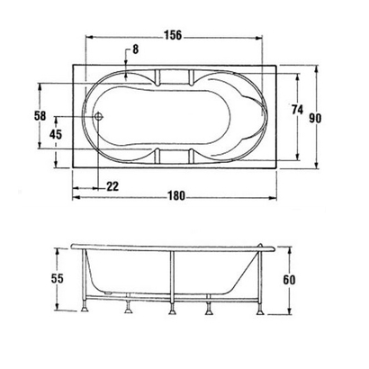 Sanitec Catherine 180x90 Μπανιέρα Ακρυλική 515